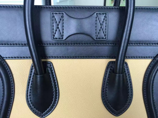 Celine Micro Luggage Handbag in Multicolour Natural Calfskin Beige Black Green for Sale