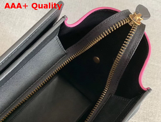 Celine Micro Luggage Handbag in Suede and Calfskin Rose Black and Beige Replica