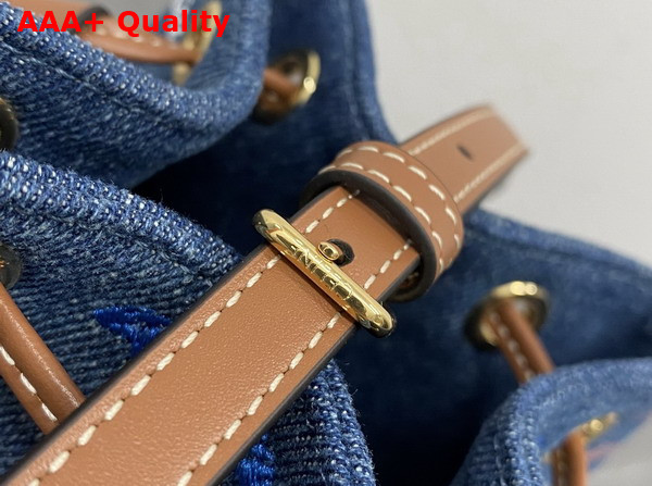 Celine Micro Sailor in Blue Denim with All Over Triomphe and Calfskin Replica