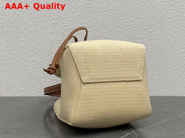 Celine Micro Sailor in Textile with Anchor Embroidery and Calfskin Natural and Tan Replica