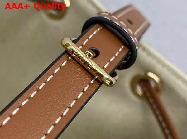 Celine Micro Sailor in Textile with Anchor Embroidery and Calfskin Natural and Tan Replica