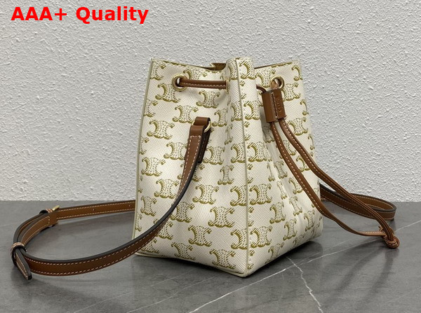 Celine Micro Sailor in Triomphe Canvas and Calfskin White Replica