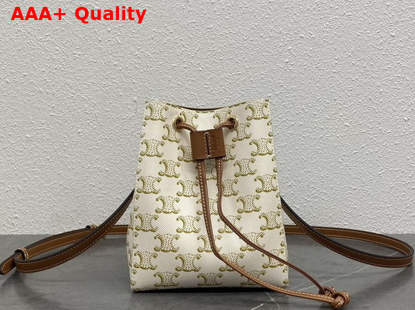 Celine Micro Sailor in Triomphe Canvas and Calfskin White Replica