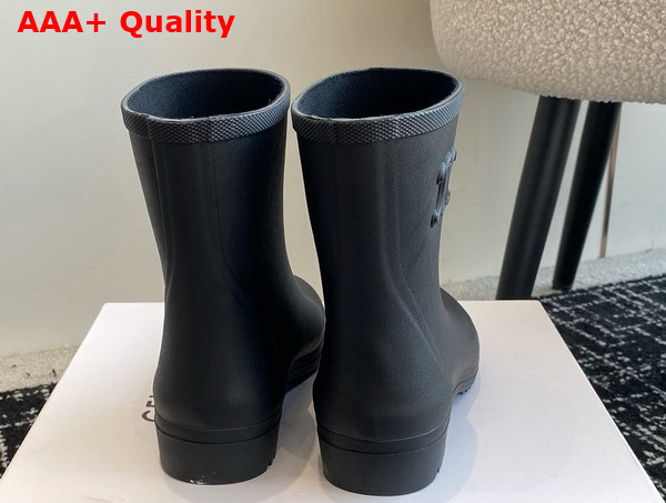 Celine Mid Celine Rain Boots in Natural Rubber Black Replica