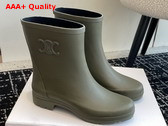 Celine Mid Celine Rain Boots in Natural Rubber Khaki Replica