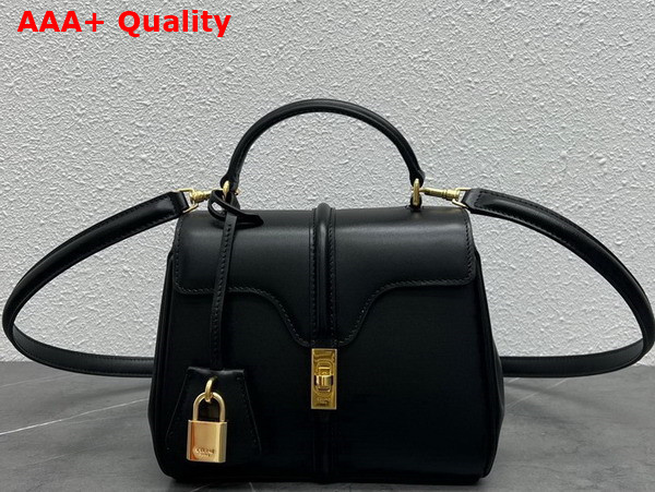 Celine Mini 16 in Satinated Calfskin Black Replica