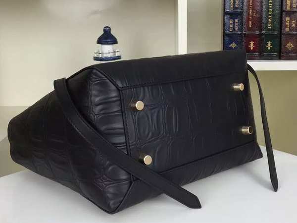 Celine Mini Belt Bag in Black Croc Print Leather for Sale