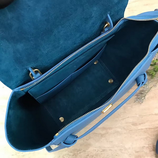 Celine Mini Belt Handbag Light Blue Grained Calfskin For Sale