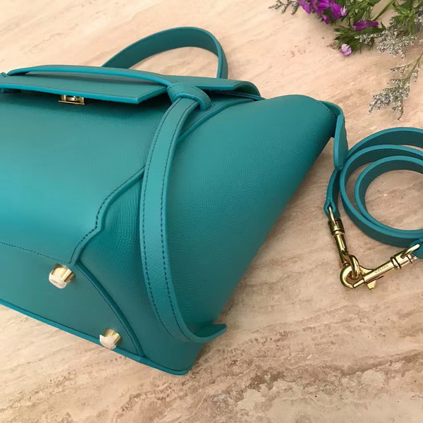 Celine Mini Belt Handbag Turquoise Grained Calfskin For Sale