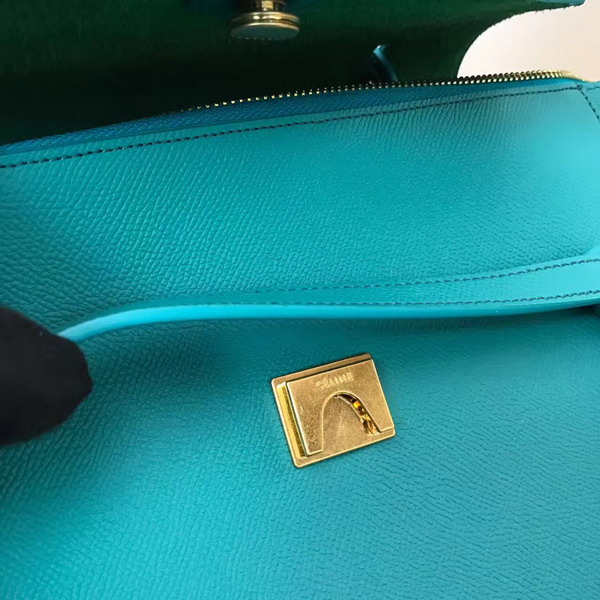 Celine Mini Belt Handbag Turquoise Grained Calfskin For Sale