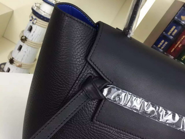 Celine Mini Belt Handbag in Black Grained Calfskin For Sale