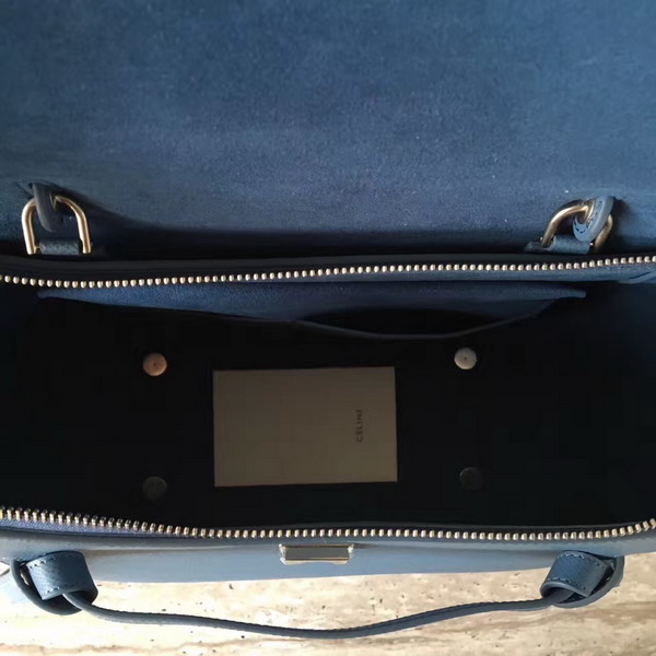 Celine Mini Belt Handbag in Blue Grained Calfskin For Sale