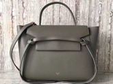 Celine Mini Belt Handbag in Dark Grey Grained Calfskin For Sale