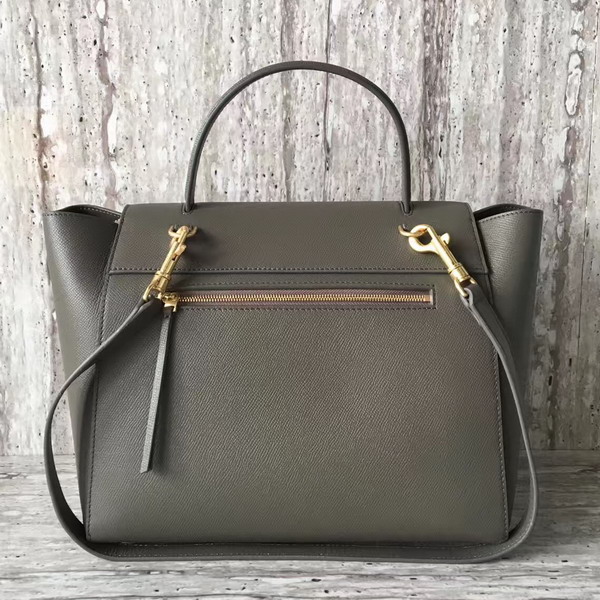 Celine Mini Belt Handbag in Dark Grey Grained Calfskin For Sale