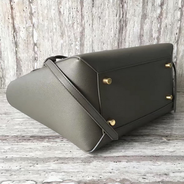Celine Mini Belt Handbag in Dark Grey Grained Calfskin For Sale