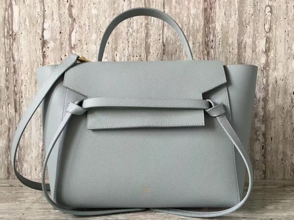 Celine Mini Belt Handbag in Light Blue Grained Calfskin For Sale