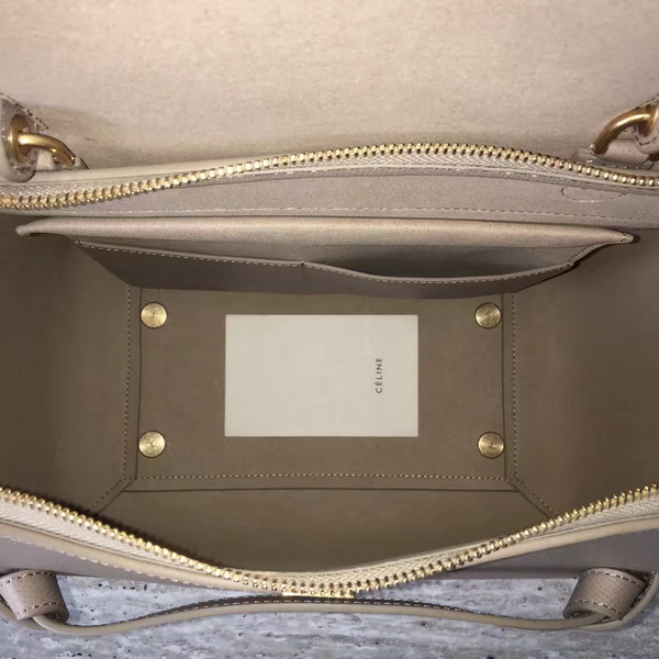 Celine Mini Belt Handbag in Light Grey Grained Calfskin For Sale