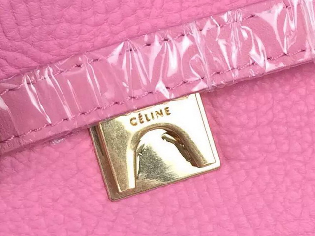 Celine Mini Belt Handbag in Pink Grained Calfskin For Sale