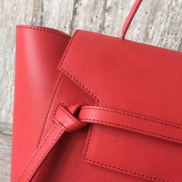 Celine Mini Belt Handbag in Red Grained Calfskin For Sale