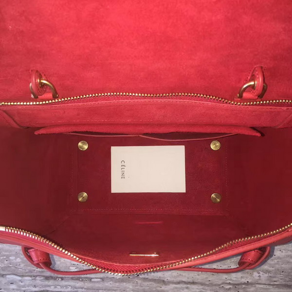 Celine Mini Belt Handbag in Red Grained Calfskin For Sale