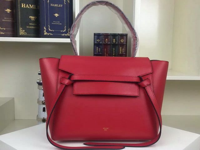 Celine Mini Belt Handbag in Red Smooth Calfskin for Sale