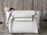 Celine Mini Belt Handbag in White Grained Calfskin For Sale