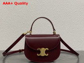 Celine Mini Besace Clea in Burgundy Shiny Calfskin Replica