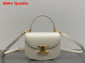 Celine Mini Besace Triomphe in Chalk Shiny Calfskin Replica