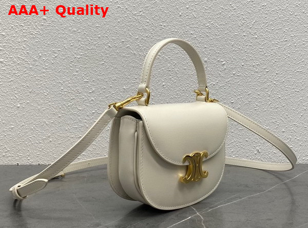 Celine Mini Besace Triomphe in Chalk Shiny Calfskin Replica