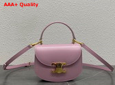 Celine Mini Besace Triomphe in Light Pink Shiny Calfskin Replica