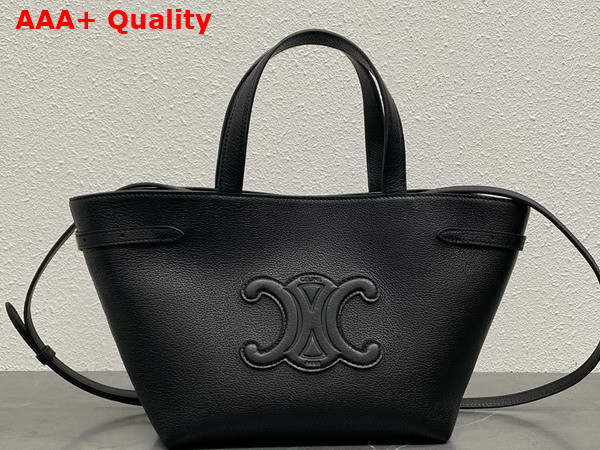 Celine Mini Cabas Anais Cuir Triomphe in Grained Calfskin Black Replica