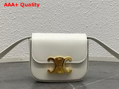 Celine Mini Triomphe in Chalk Shiny Calfskin Replica