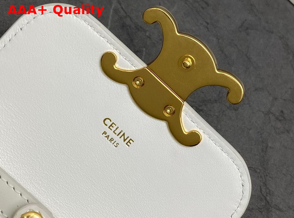 Celine Mini Triomphe in Chalk Shiny Calfskin Replica