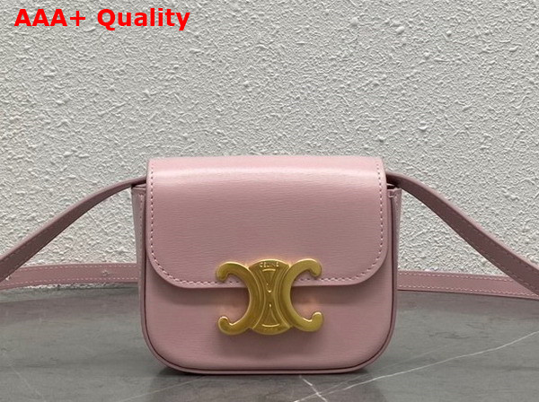 Celine Mini Triomphe in Light Pink Shiny Calfskin Replica