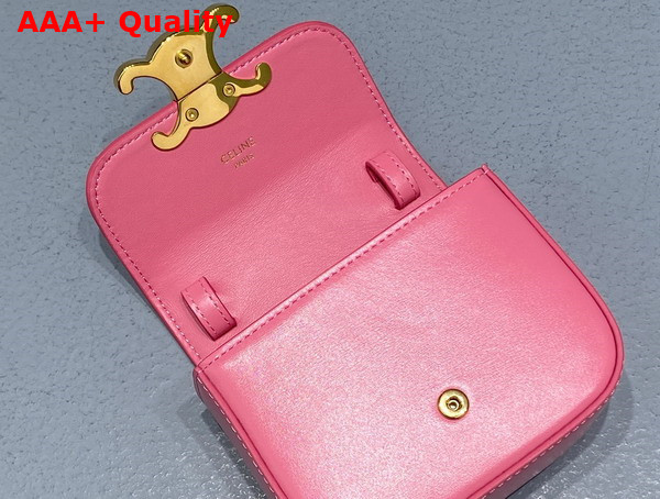 Celine Mini Triomphe in Pink Shiny Calfskin Replica