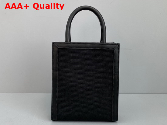 Celine Mini Vertical Cabas Celine in Textile with Celine Print and Calfskin Black Replica