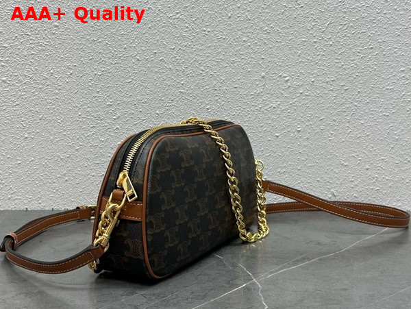 Celine Multi Bag in Triomphe Canvas and Calfskin Tan Replica
