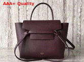 Celine Nano Belt Bag in Burgundy Grained Calfskin Replica