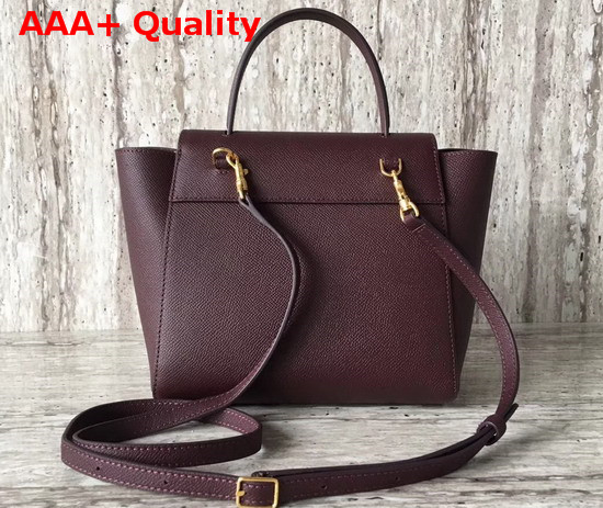 Celine Nano Belt Bag in Burgundy Grained Calfskin Replica