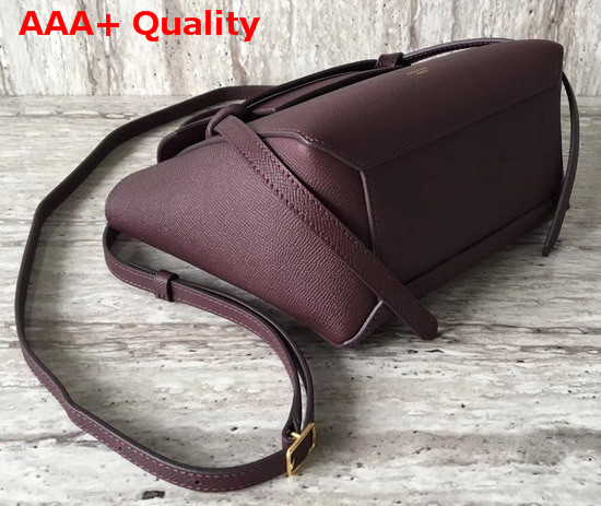 Celine Nano Belt Bag in Burgundy Grained Calfskin Replica