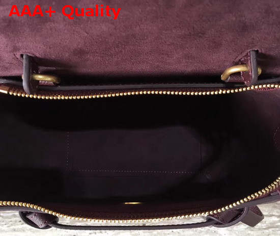 Celine Nano Belt Bag in Burgundy Grained Calfskin Replica
