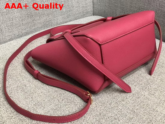 Celine Nano Belt Bag in Grained Calfskin Raspberry Replica