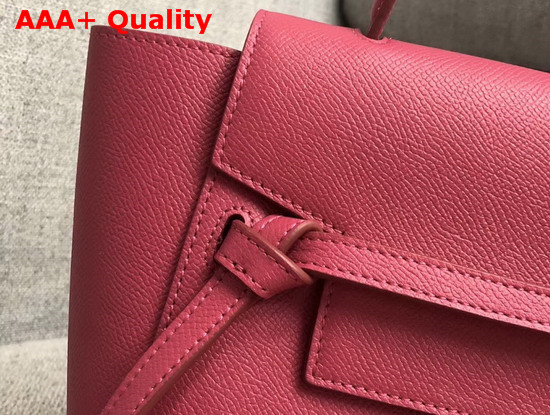 Celine Nano Belt Bag in Grained Calfskin Raspberry Replica