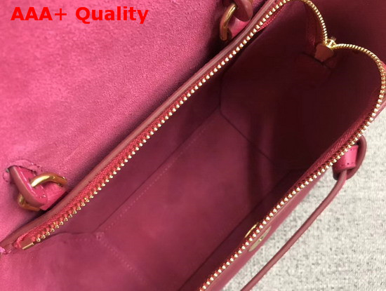 Celine Nano Belt Bag in Grained Calfskin Raspberry Replica