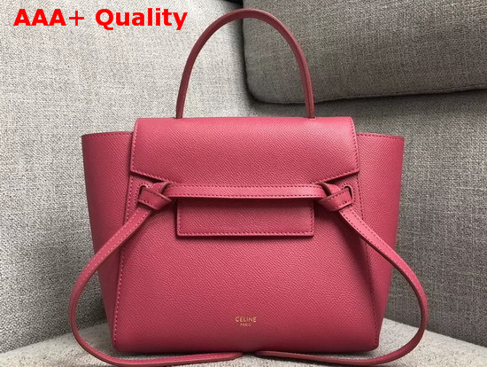 Celine Nano Belt Bag in Grained Calfskin Raspberry Replica