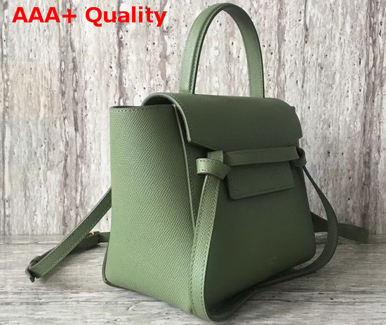 Celine Nano Belt Bag in Green Grained Calfskin Replica