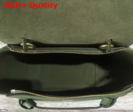 Celine Nano Belt Bag in Green Grained Calfskin Replica