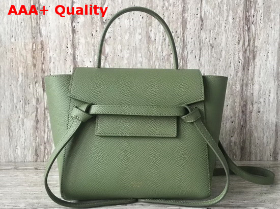 Celine Nano Belt Bag in Green Grained Calfskin Replica