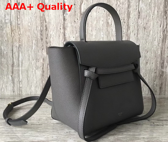 Celine Nano Belt Bag in Grey Grained Calfskin Replica