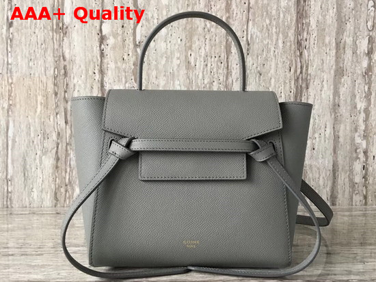 Celine Nano Belt Bag in Light Grey Grained Calfskin Replica